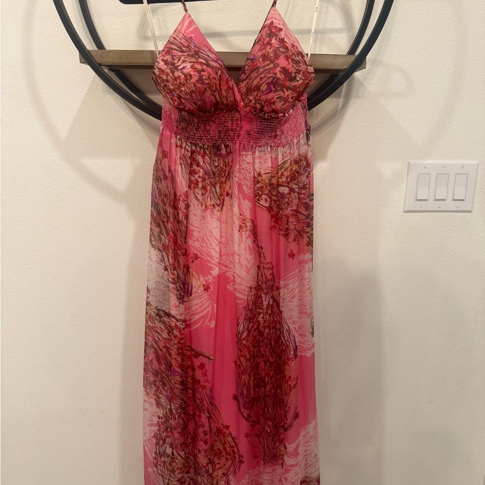 Pink Floral Maxi Dress